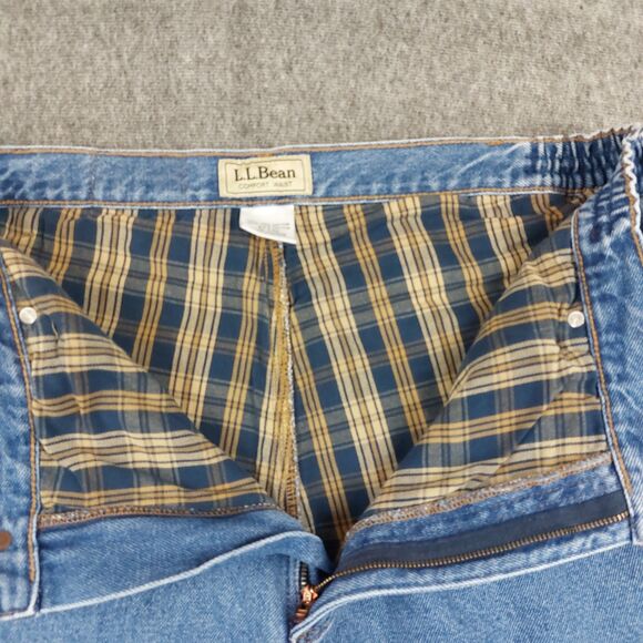 LL Bean Men's 40x30 (Fit 36x29) Comfort Waist Flannel Lined Straight Leg Jeans - Picture 9 of 9